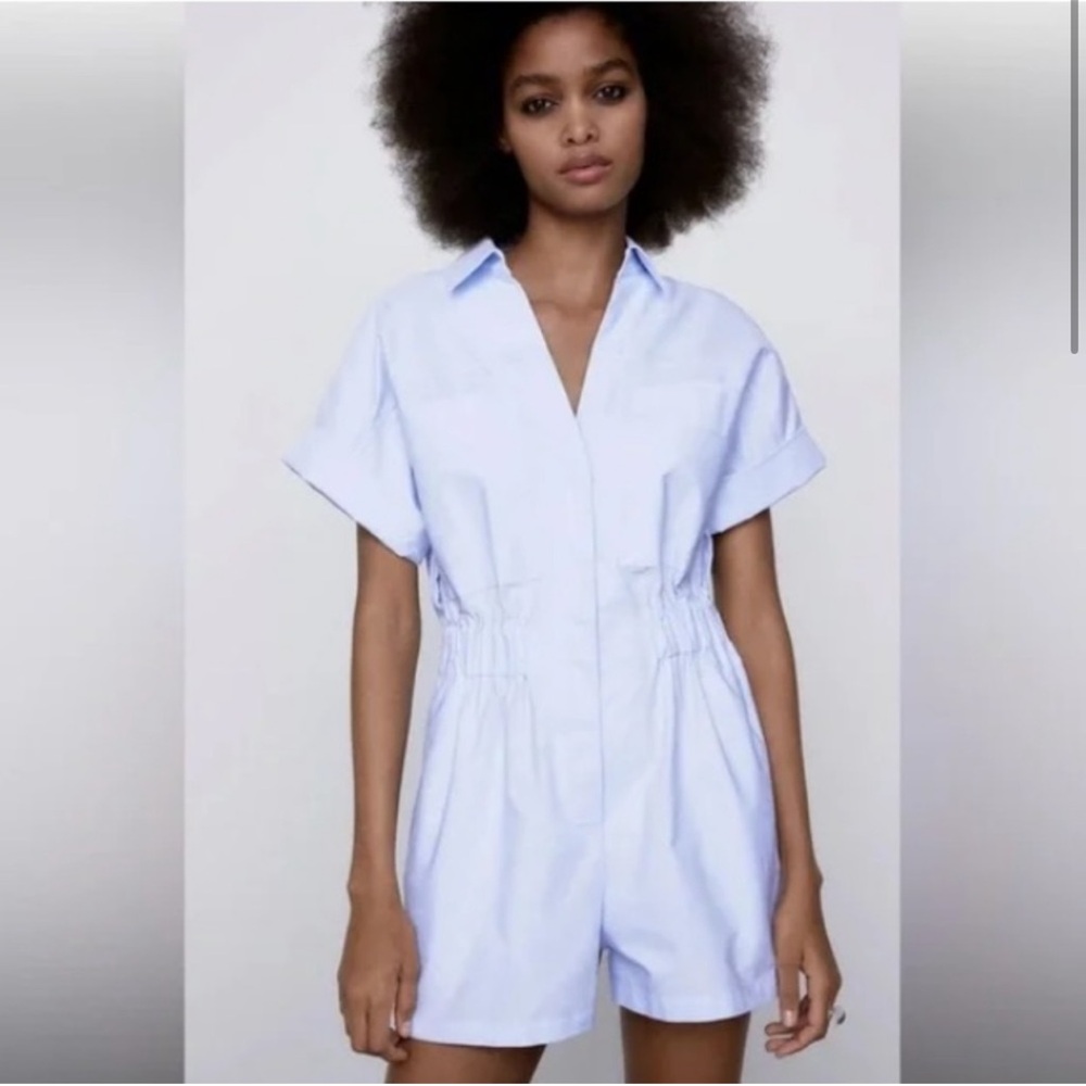 Zara Light Blue Romper
